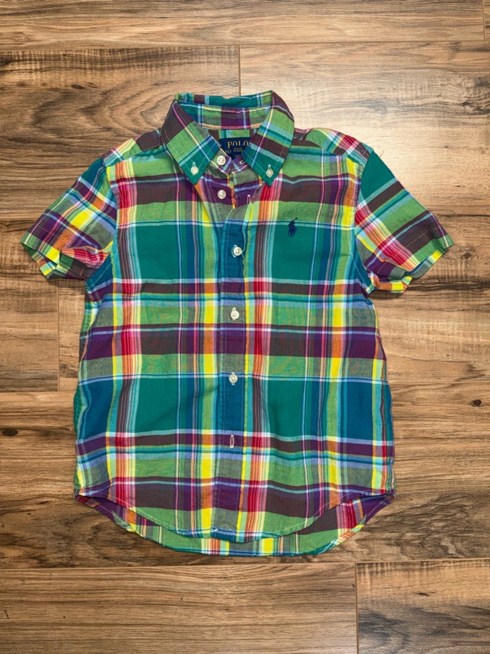 Ralph Lauren Teal Green Multi-Color Plaid Button-Down Shirt